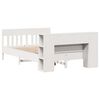 vidaXL Cama con estanter&iacute;a sin colch&oacute;n madera maciza blanca 120x190 cm