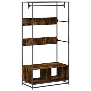vidaXL Armario de madera de ingenier&iacute;a roble ahumado 90x50x180 cm