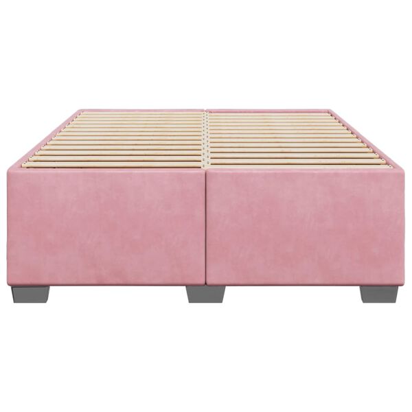 vidaXL Estructura de cama sin colch&oacute;n terciopelo rosa 160x200 cm