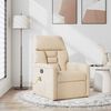 vidaXL Sill&oacute;n reclinable de masaje tela de microfibra beige