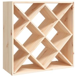 vidaXL Botellero de madera maciza de pino 62x25x62 cm