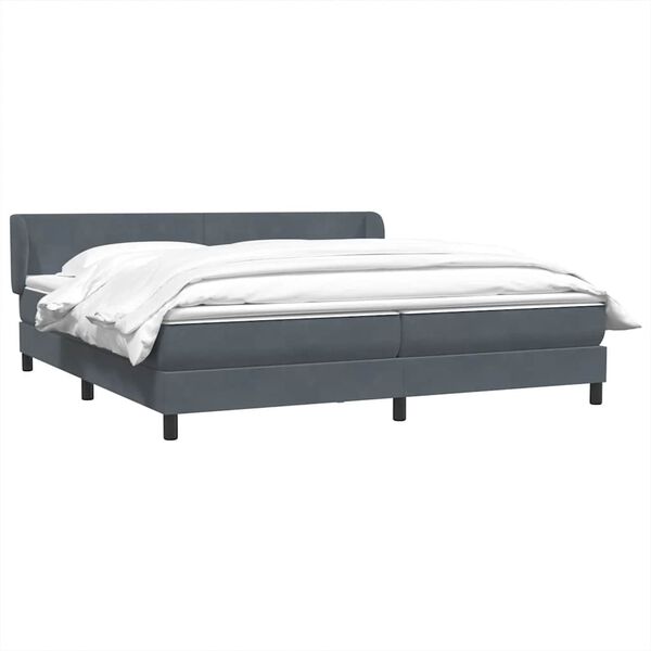 vidaXL Cama box spring con colchones terciopelo gris oscuro 180x210 cm