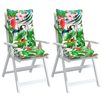 vidaXL Cojines de silla con respaldo alto 2 uds tela Oxford multicolor