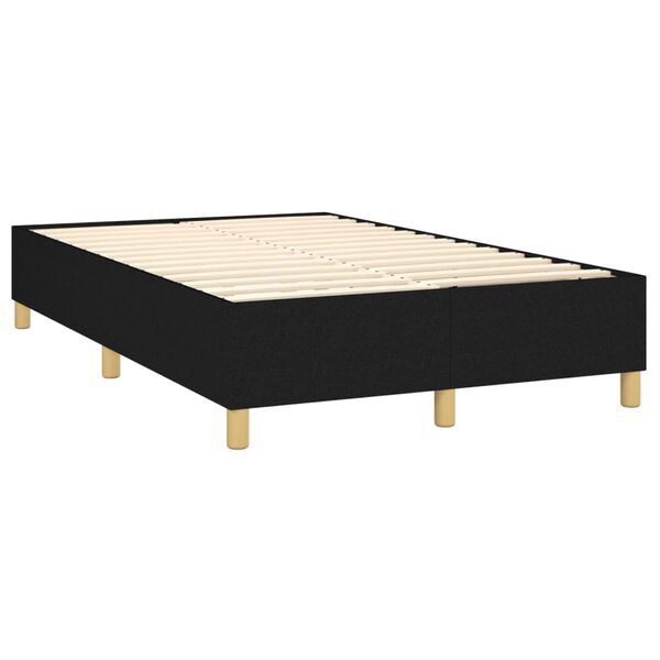 vidaXL Cama box spring con colch&oacute;n tela negro 120x200 cm