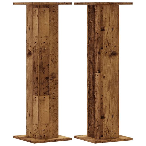 vidaXL Soportes altavoces 2 uds madera roble envejecido 30x30x95 cm