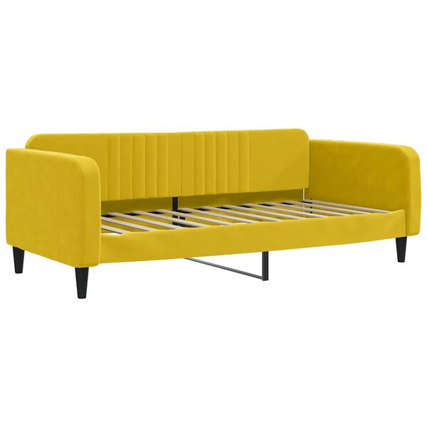 vidaXL Sof&aacute; cama nido con colch&oacute;n terciopelo amarillo 100x200 cm