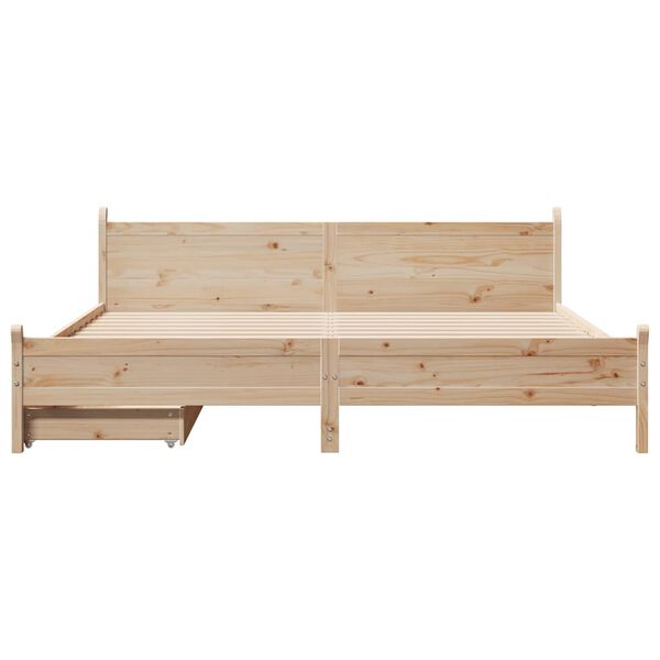 vidaXL Estructura de cama sin colch&oacute;n madera maciza de pino 180x200 cm