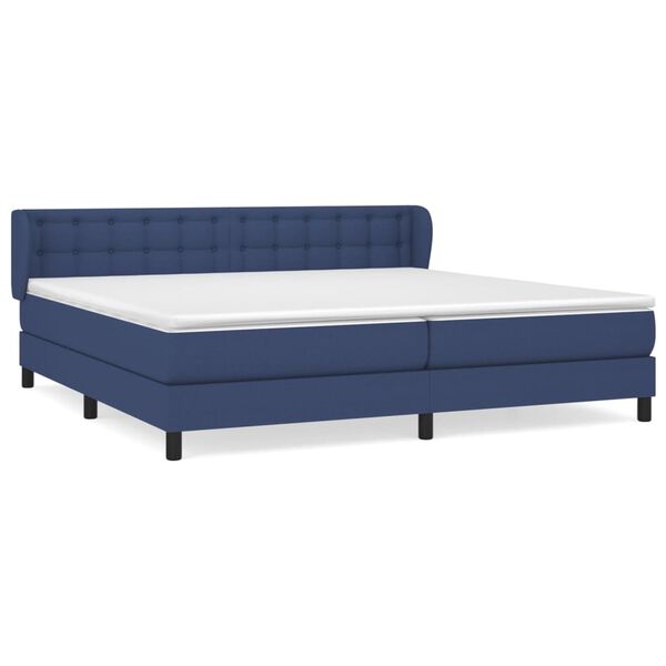 vidaXL Cama box spring con colch&oacute;n tela azul 200x200 cm