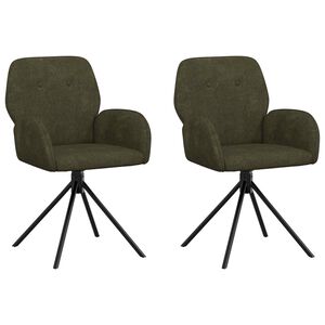 vidaXL Sillas de comedor giratorias 2 uds. Cuero de Suede Sint&eacute;tico