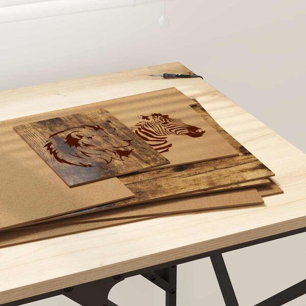 vidaXL Paneles Decorativos 12 pcs Roble ahumado 30 x 42 x 0.27 cm