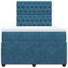 vidaXL Cama box spring con colch&oacute;n terciopelo azul 120x190 cm