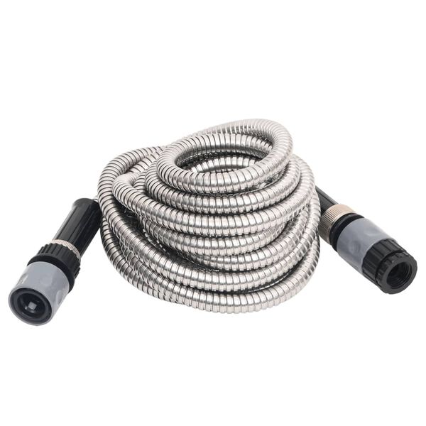 vidaXL Manguera jard&iacute;n pulverizador acero inoxidable plata 14mm 22,5 m