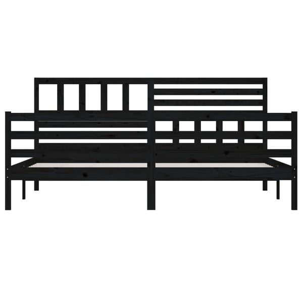 vidaXL Estructura de cama sin colch&oacute;n madera maciza negro 200x200 cm