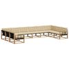 vidaXL Conjunto de sof&aacute;s de exterior con coj&iacute;n 10 pcs y Beige