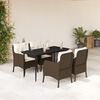 vidaXL Set comedor de jard&iacute;n 5 piezas y cojines rat&aacute;n sint&eacute;tico marr&oacute;n