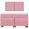 vidaXL Cama box spring con colchón terciopelo rosa 140x190 cm