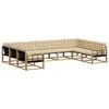 vidaXL Conjunto de sof&aacute;s de exterior 9 uds. 9 plaza y Beige
