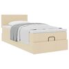vidaXL Cama otomana con colch&oacute;n crema 90x200 cm tela