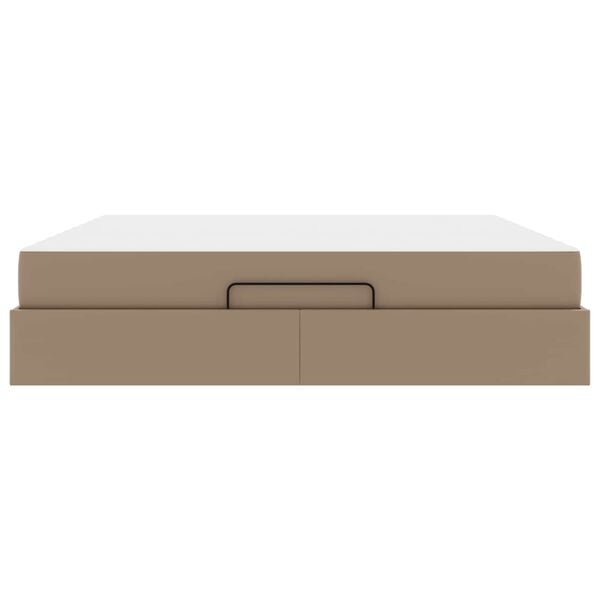 vidaXL Estructura de cama con colch&oacute;n con colch&oacute;n 2 pcs Canela PVC