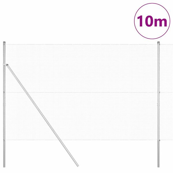 vidaXL Poste de Valla Plateado 10 x 1,5 m (malla de 16 x 16 mm) Acero