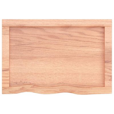 vidaXL Tablero mesa madera roble tratada marrón claro 60x40x(2-4) cm