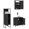vidaXL Juego de muebles de ba&ntilde;o 3 pzas madera contrachapada negro