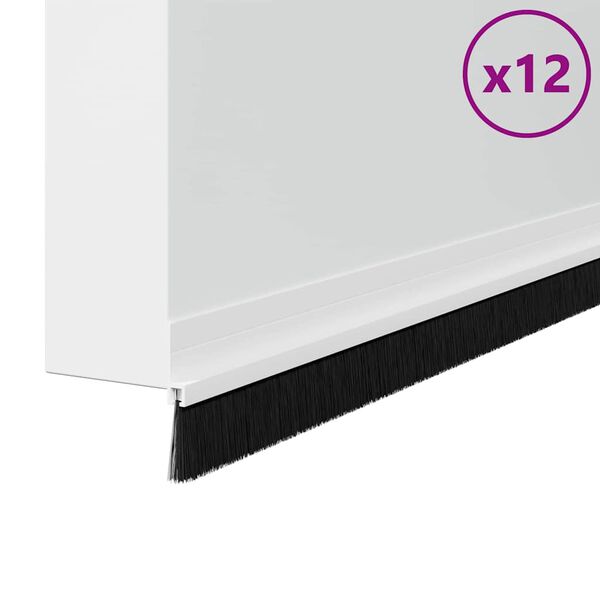 vidaXL Sellos de cepillo para puertas autoadhesivos 12 pcs 100 cm