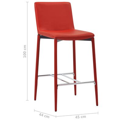 vidaXL Set mesa alta y taburetes de bar 5 piezas cuero sintético rojo