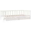 vidaXL Sofá cama con cajones madera maciza de pino blanca 80x200 cm