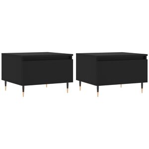 vidaXL Mesas de centro 2 uds madera de ingenier&iacute;a negro 50x46x35 cm