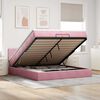 vidaXL Estructura cama otomana con colch&oacute;n terciopelo rosa 200x200 cm
