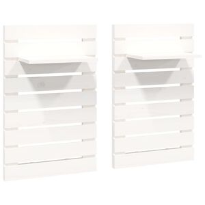 vidaXL Estantes mesitas de pared 2 uds madera maciza de pino blanco