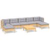 vidaXL Juego de muebles de jard&iacute;n 8 pzas y cojines madera pino gris