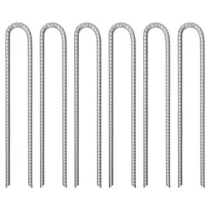 vidaXL Clavijas de tienda forma U 6 uds acero galvanizado 41,5cm &Oslash;12mm