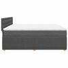 vidaXL Cama box spring con colch&oacute;n tela gris oscuro 180x200 cm