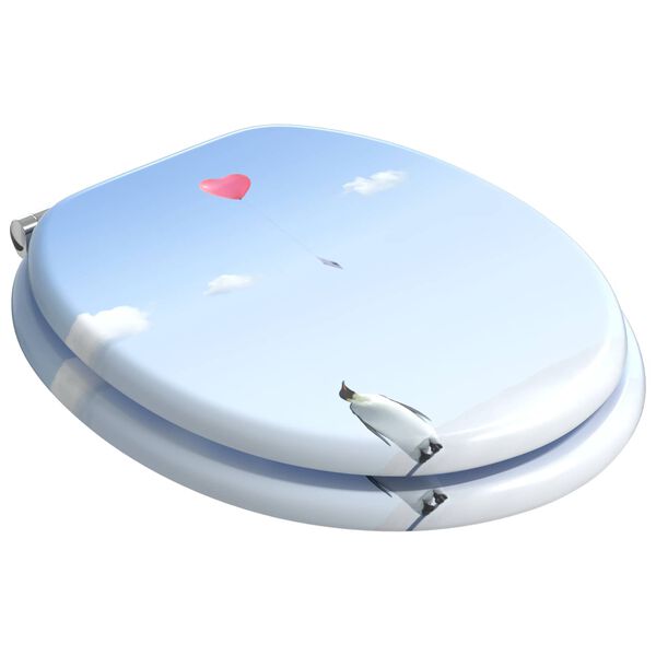 vidaXL Asiento de WC Azul 44 x 38 cm Tablero de MDF