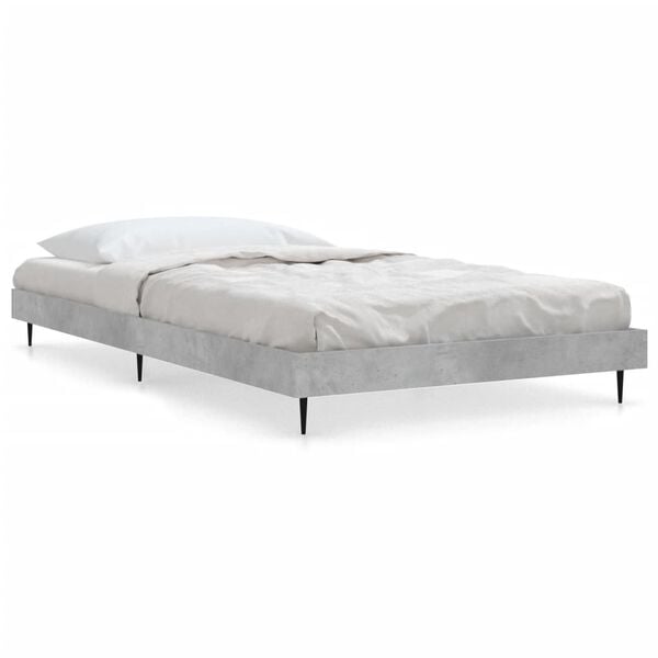 vidaXL Estructura de cama madera de ingenier&iacute;a gris hormig&oacute;n 90x200cm