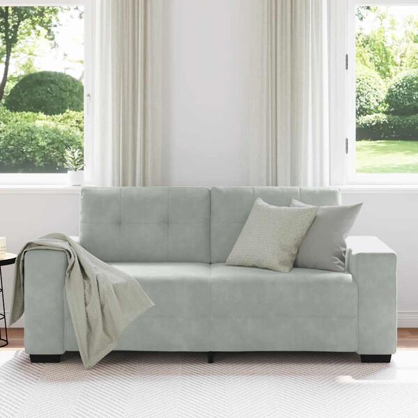 vidaXL Sofá Loveseat gris claro 140 cm terciopelo