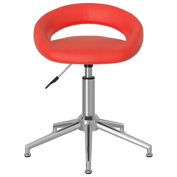 vidaXL Sillas de comedor giratorias 2 uds cuero sint&eacute;tico rojo