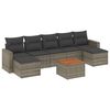 vidaXL Set de sof&aacute;s de jard&iacute;n 8 pzas y cojines rat&aacute;n sint&eacute;tico gris