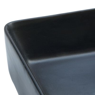 vidaXL Lavabo sobre encimera rectangular cerámica negro 46x35,5x13 cm