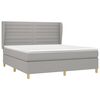 vidaXL Cama box spring con colch&oacute;n tela gris claro 180x200 cm