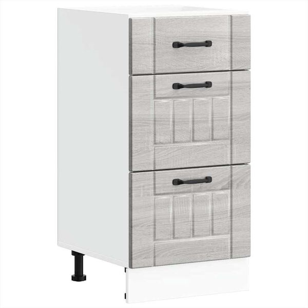 vidaXL Mueble bajo de cocina Lucca madera contrachapada gris sonoma