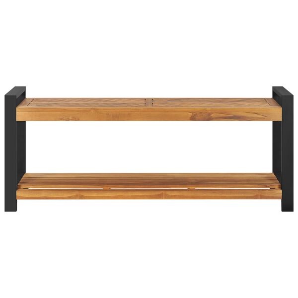 vidaXL Banco de madera maciza de teca 120 cm