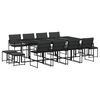 vidaXL Juego de comedor de jard&iacute;n 13 pzas con cojines textileno negro