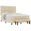 vidaXL Cama tipo Box Spring con colch&oacute;n Crema 160 x 200 cm tela