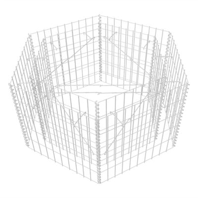 vidaXL Arriate hexagonal de gaviones 100x90x50 cm