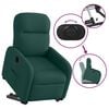 vidaXL Sillón eléctrico reclinable elevable de tela verde oscuro
