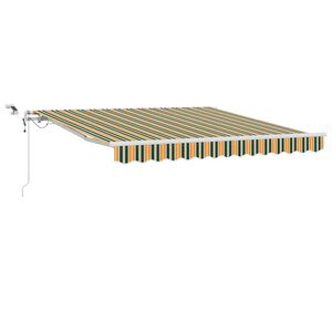 vidaXL Toldo Retr&aacute;ctil Verde y amarillo 300 x 250 cm Poli&eacute;ster y metal