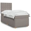 vidaXL Cama box spring con colch&oacute;n tela gris taupe 80x200 cm